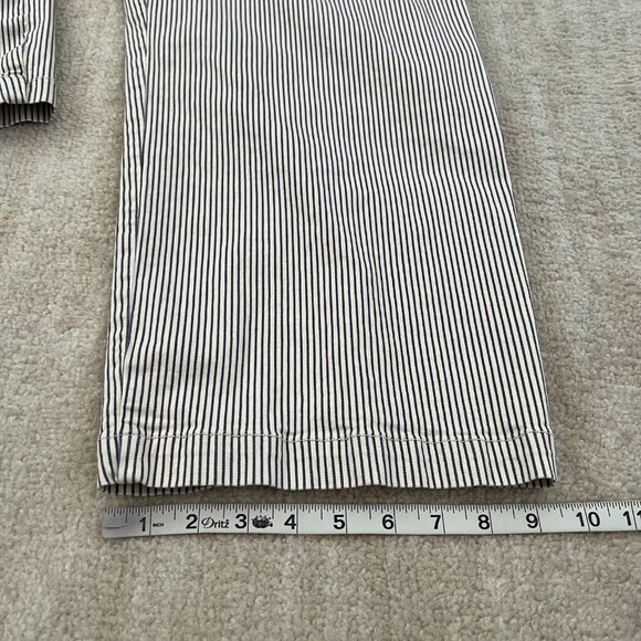 Madewell Emmett Wide Leg Crop Stripe Pants Welt Pocket 33 - Picture 6 of 9